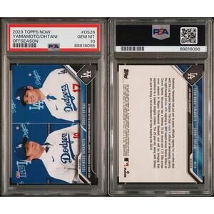 2023 Topps Now #OS26 Yoshinobu Yamamoto RC/Shohei Ohtani LA Dodgers PSA 10